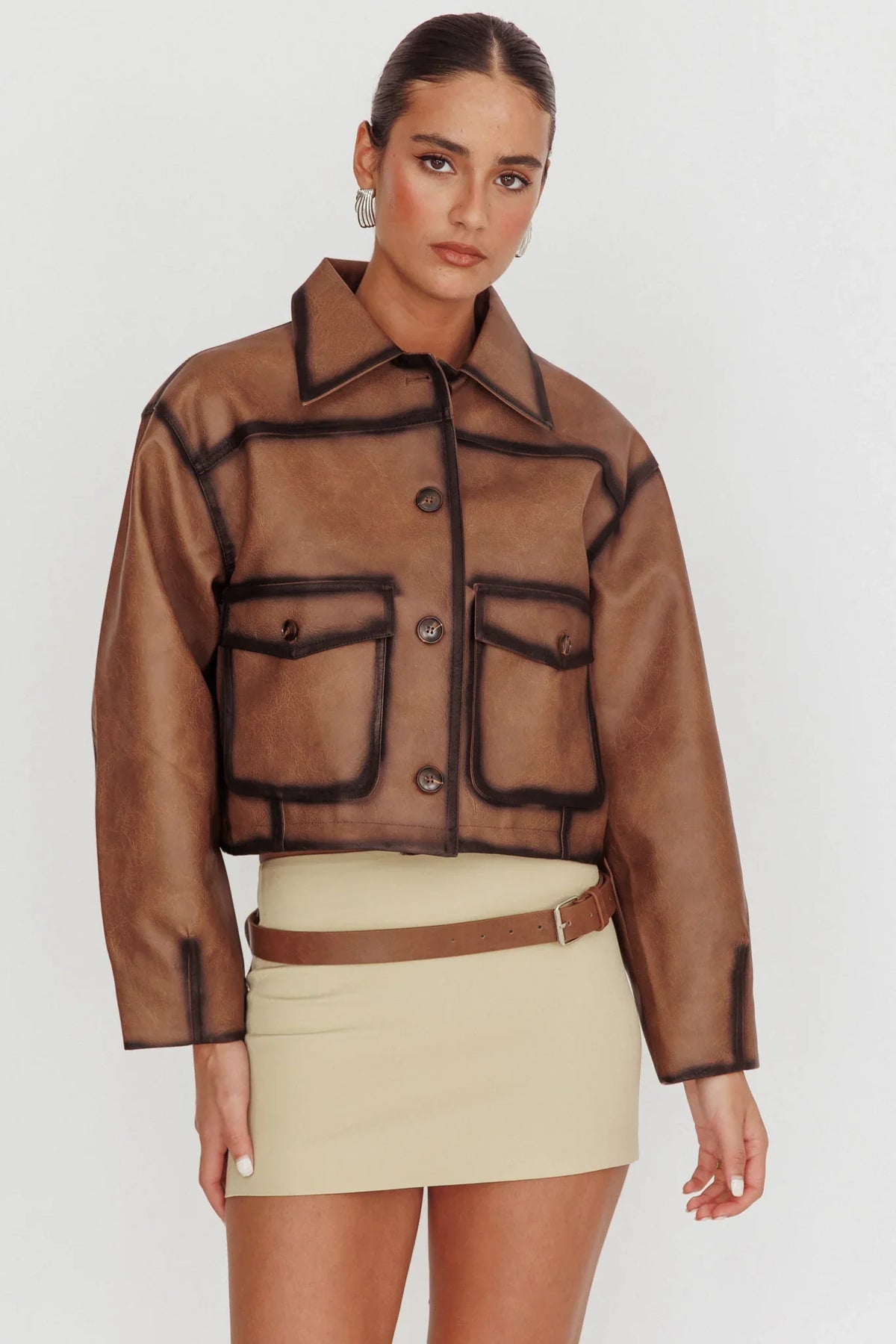 December Front Pocket Jacket Brown