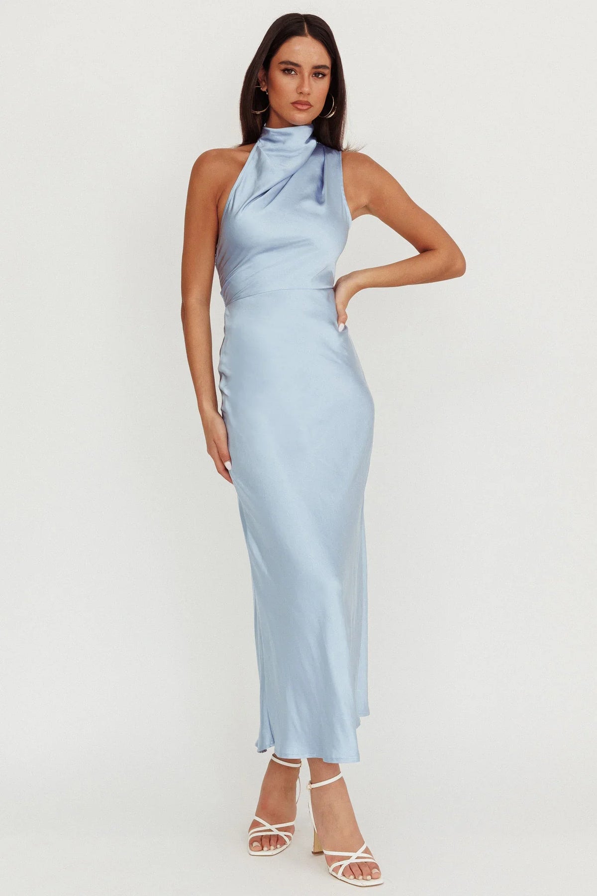 Shana Halterneck Maxi Dress Blue
