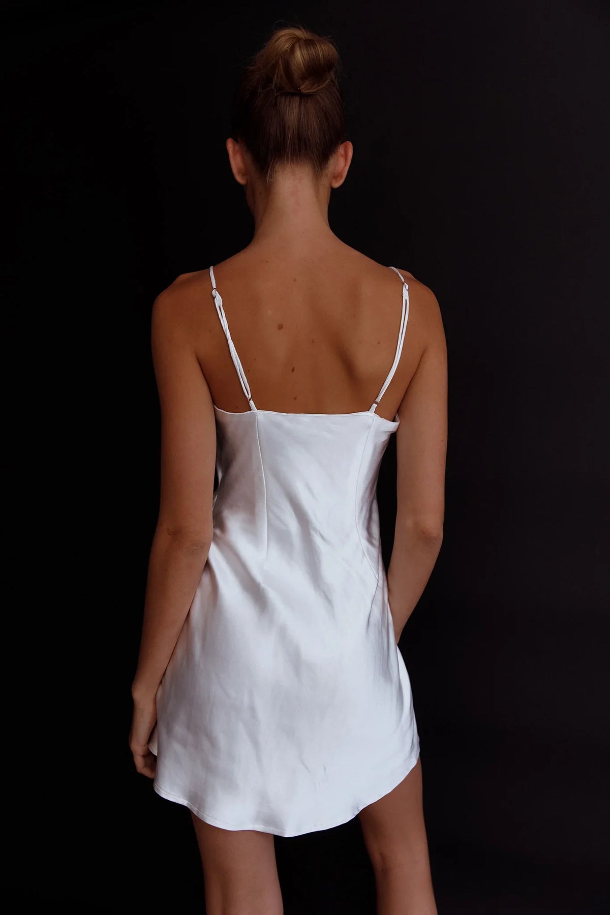 Making Headlines Diamante Neckline Mini Dress White