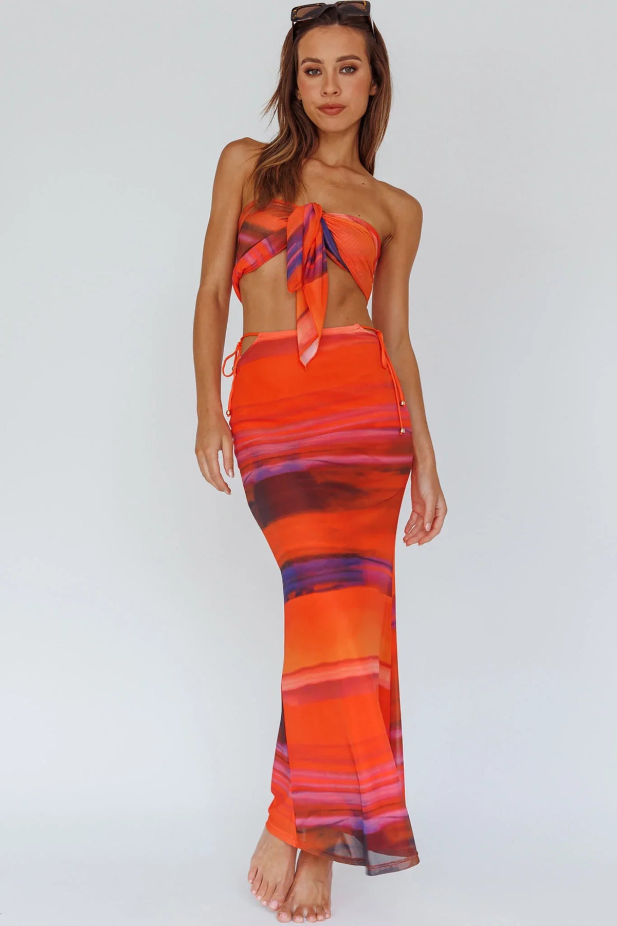 Just Like That Multiway Midi Dress & Scarf Orange