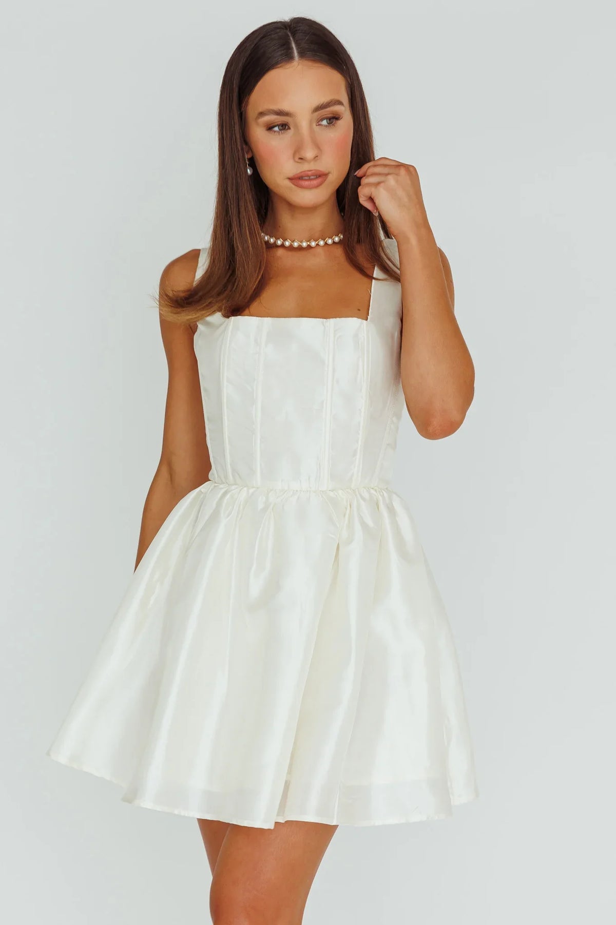 Suri Corset Bust Mini Dress Ivory