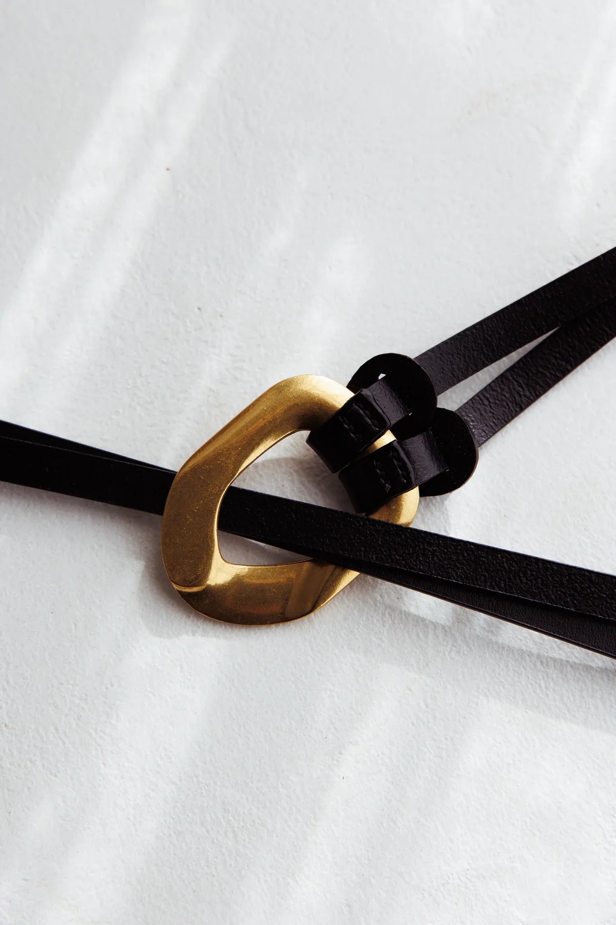 Lyan Gold Buckle Belt Black