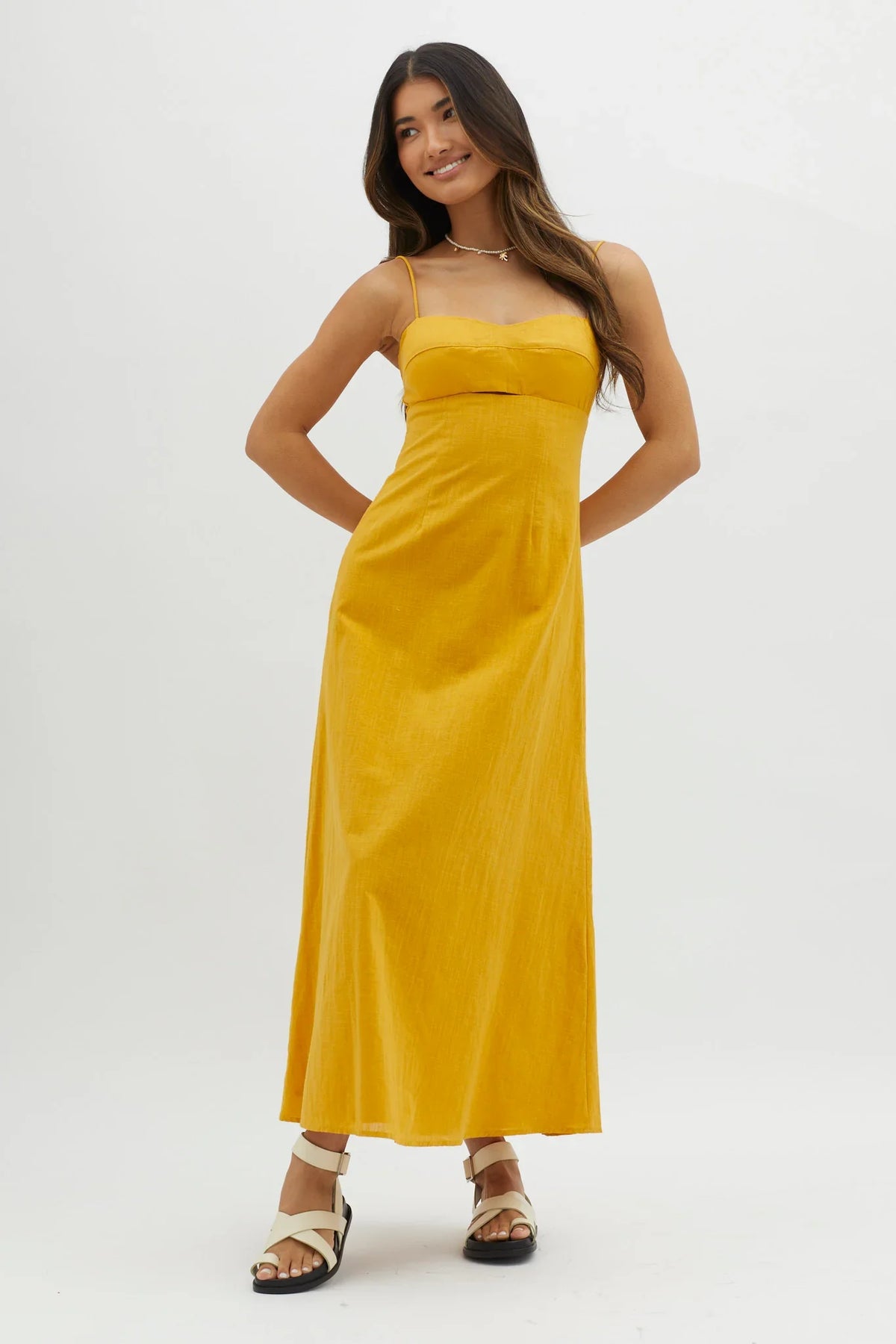 Be Yourself Keyhole Bust Maxi Dress Sun