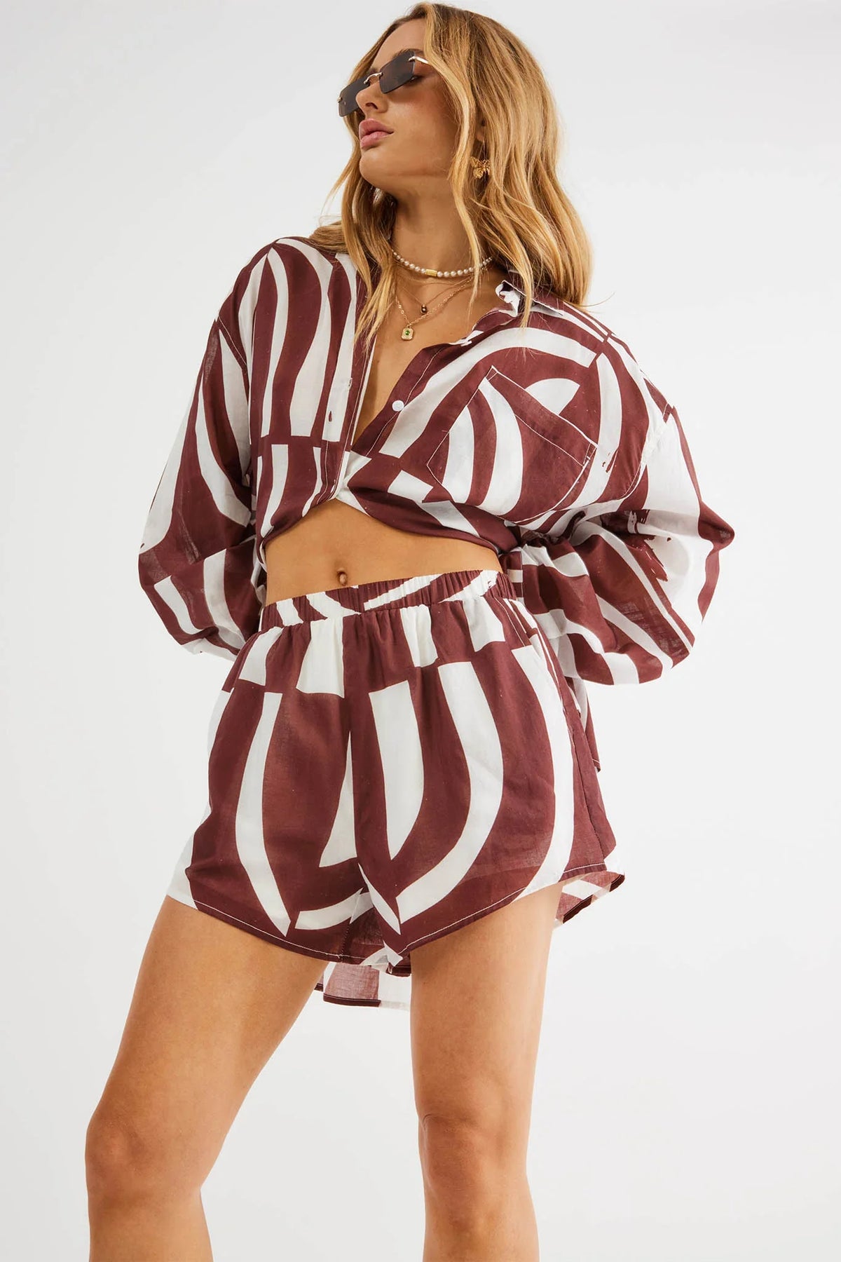 SNDYS Heather Shirt Swirl Brown