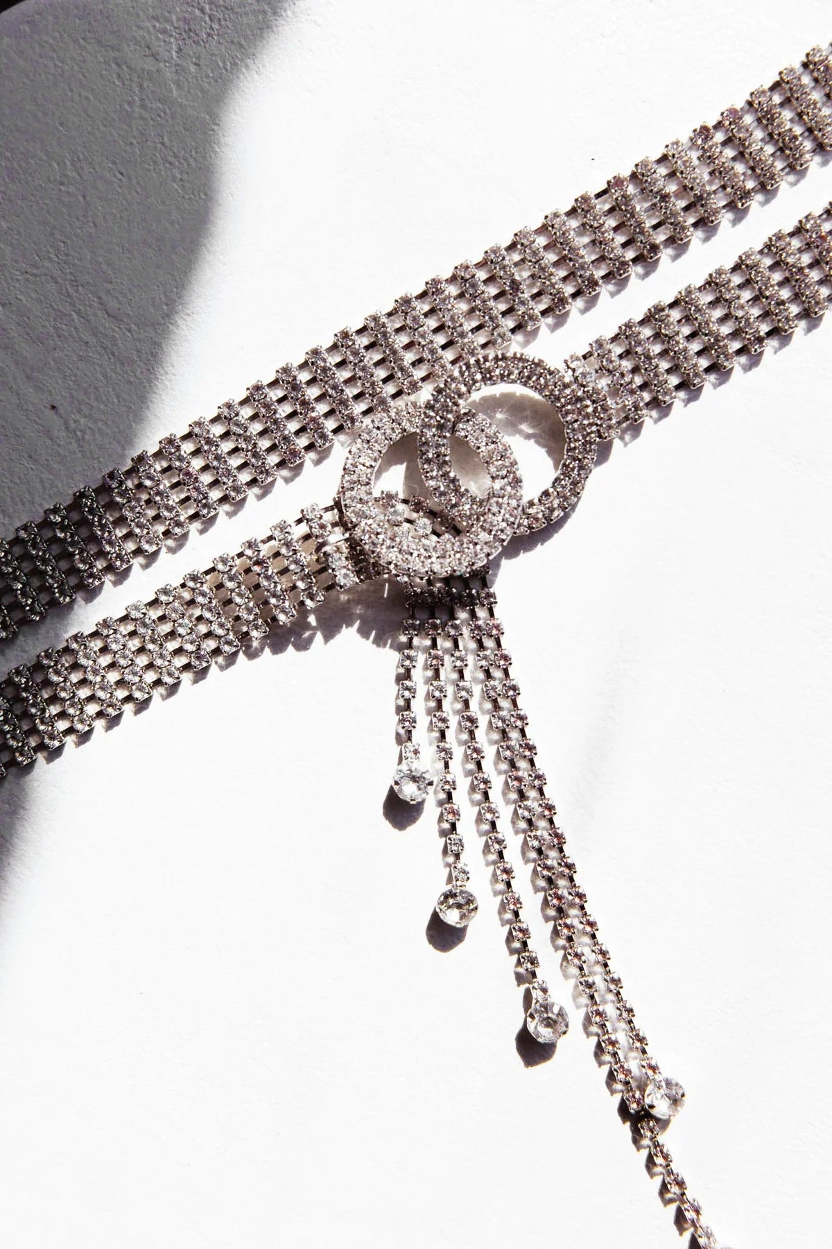 Vera Rhinestone Belt Silver
