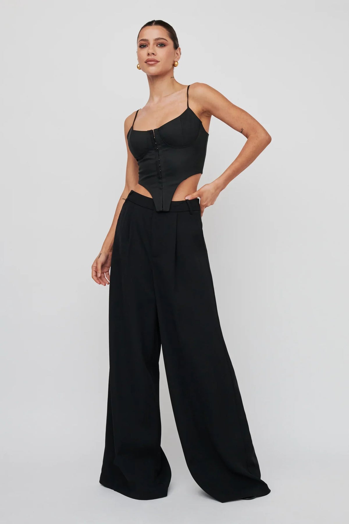 Dante Wide-Leg Pants Black