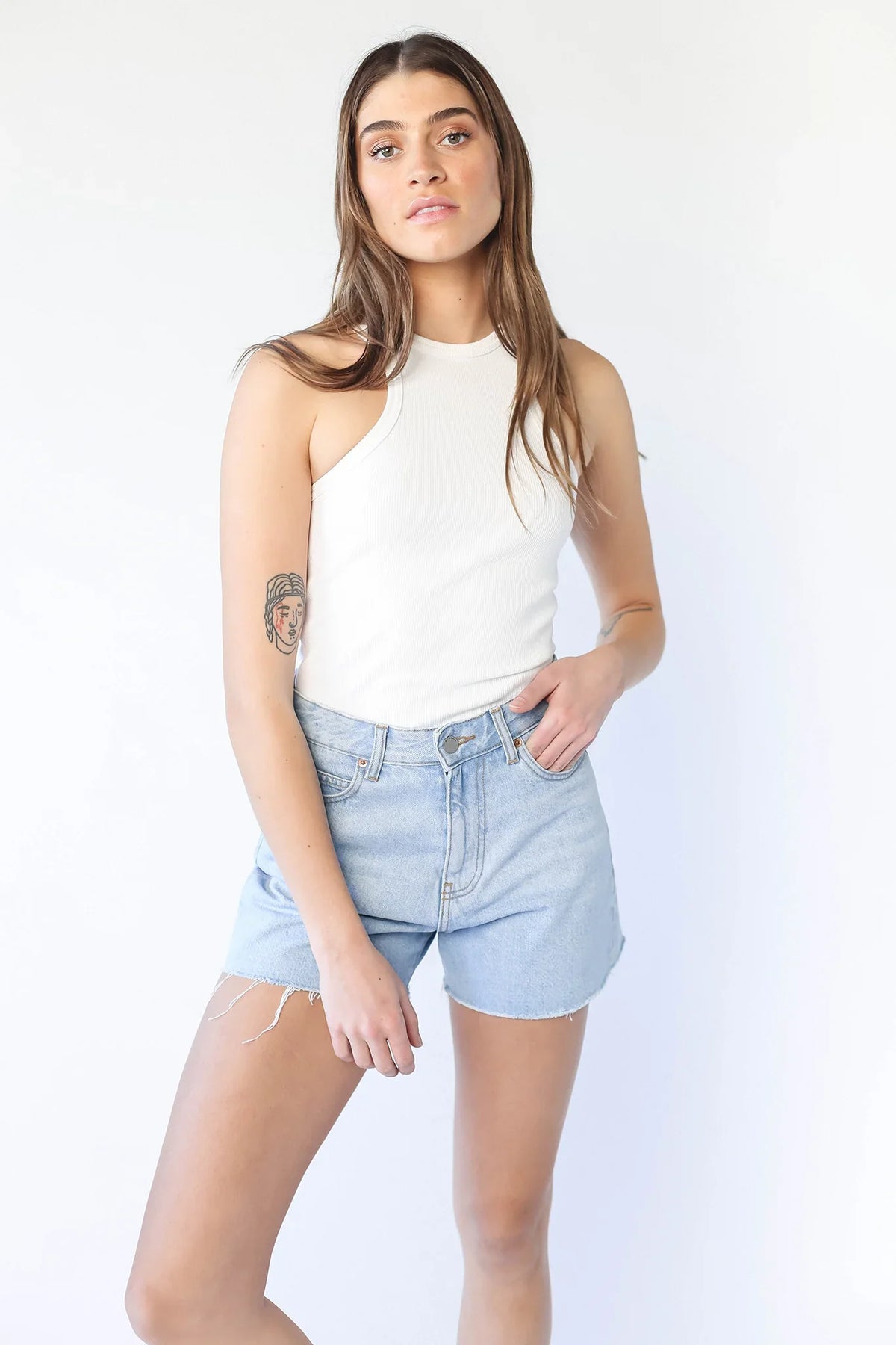 DR DENIM Nora Shorts Empress Light Blue