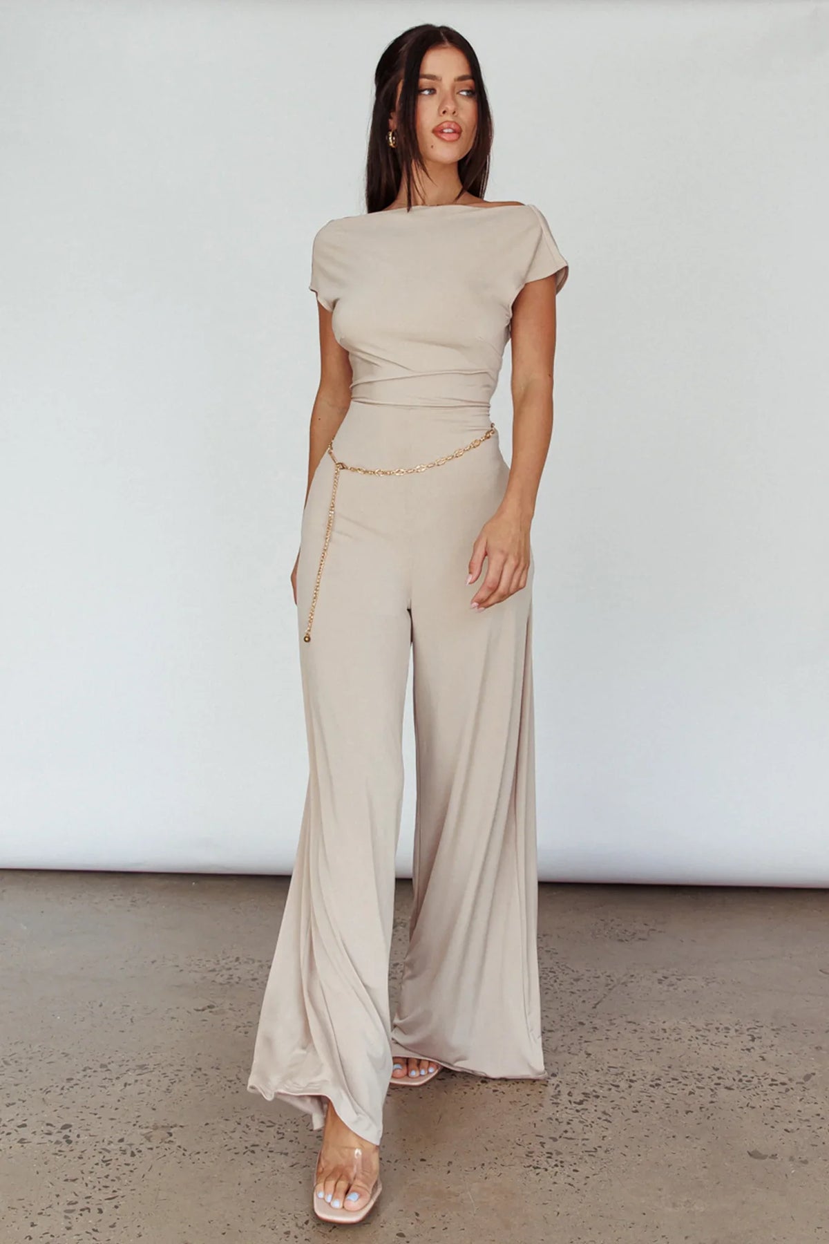 Lucinda Twist Back Jumpsuit Oat