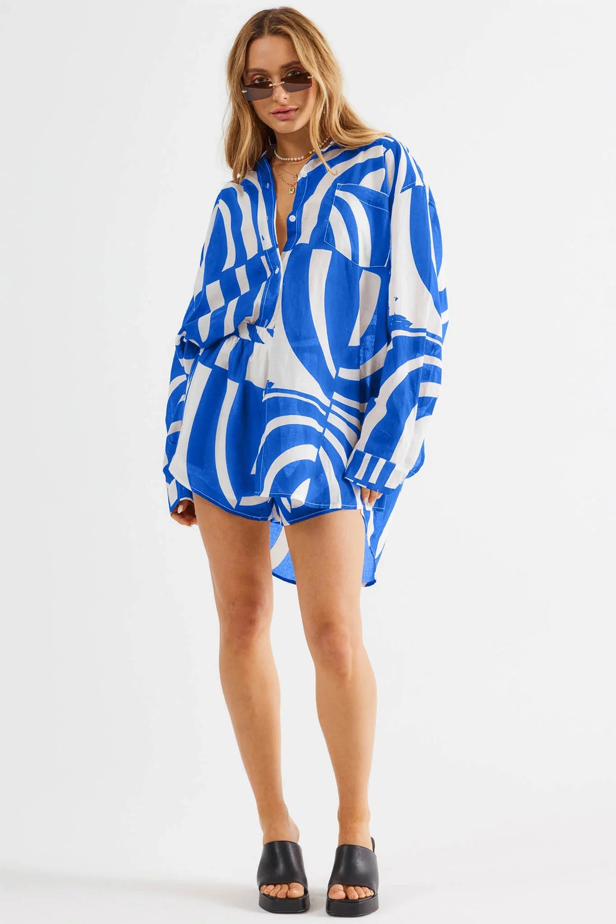 SNDYS Heather Shorts Swirl Blue