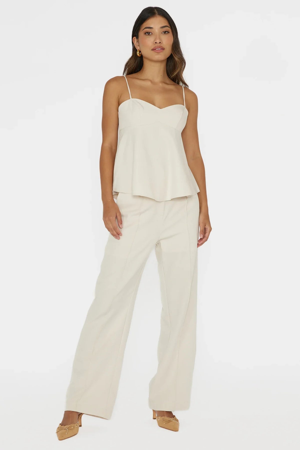 Mistie Pintuck Pants Bone