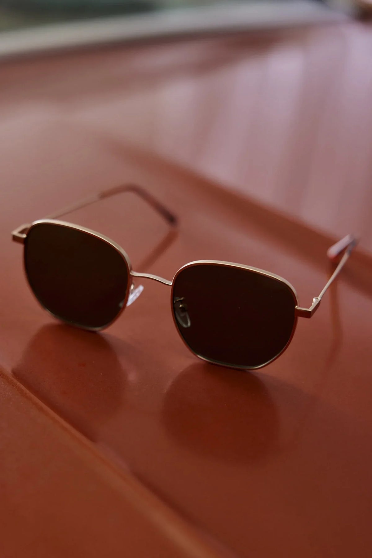 Farrah Gold Aviator Sunglasses Moss