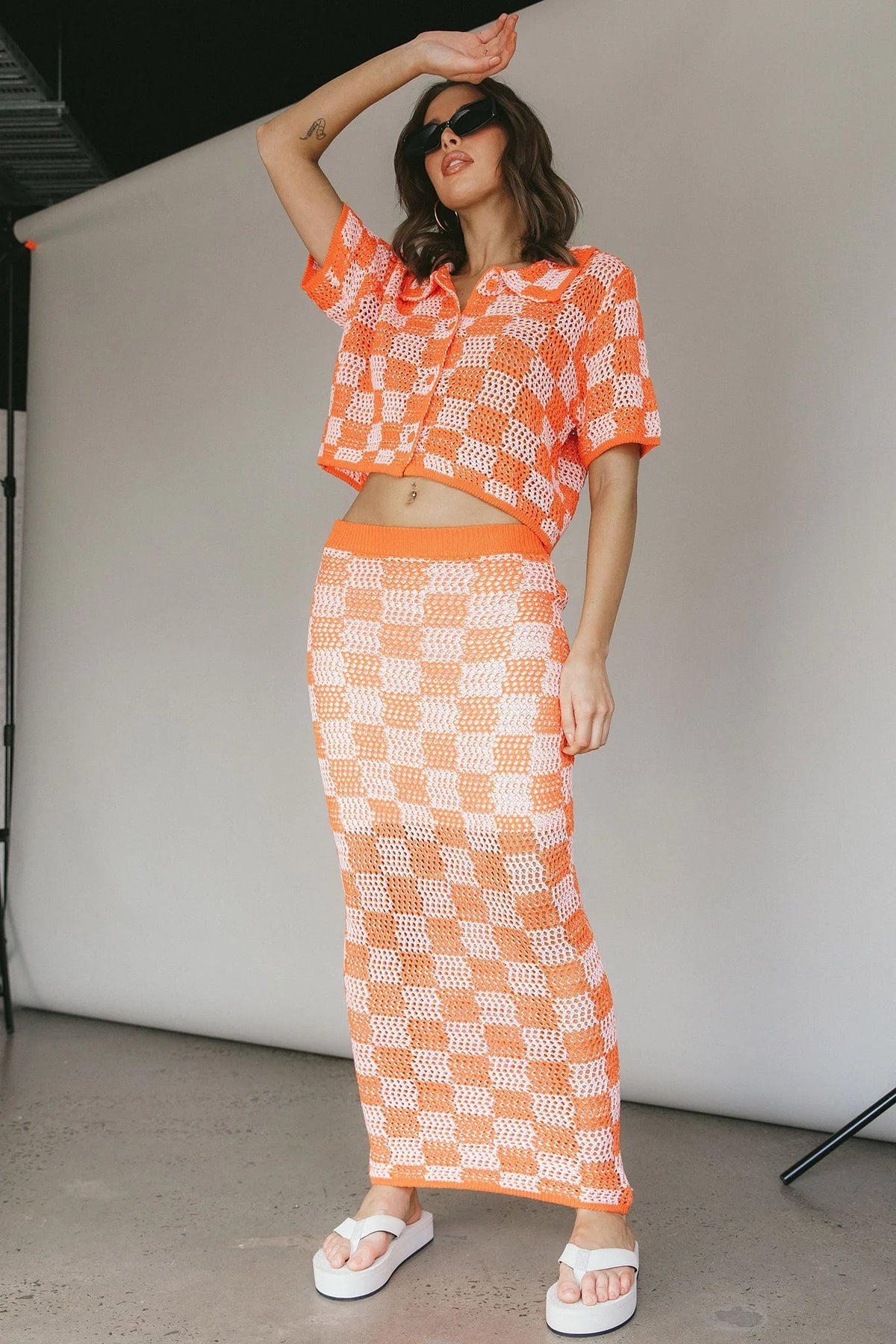 Byron Bay Crochet Maxi Skirt Sunset