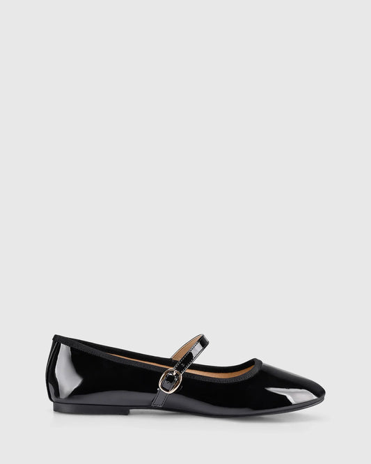 VERALi Bambi Mary-Jane Flats Black Patent