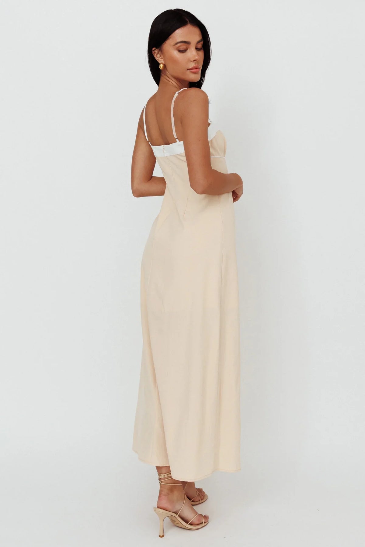 Taera Cami Strap Midi Dress Oat