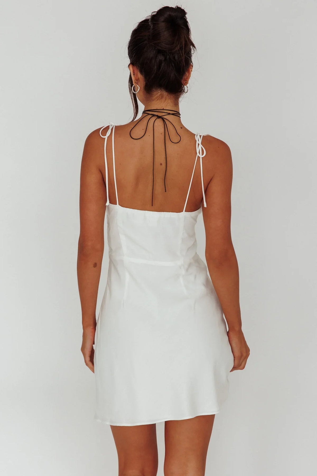 Heavenly Feels Tied Shoulder Mini Dress White