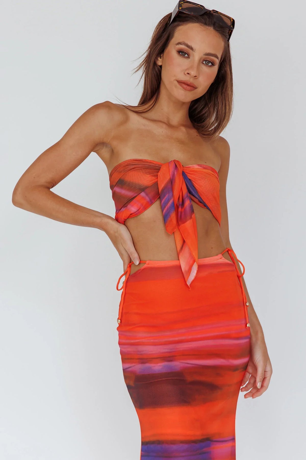 Just Like That Multiway Midi Dress & Scarf Orange