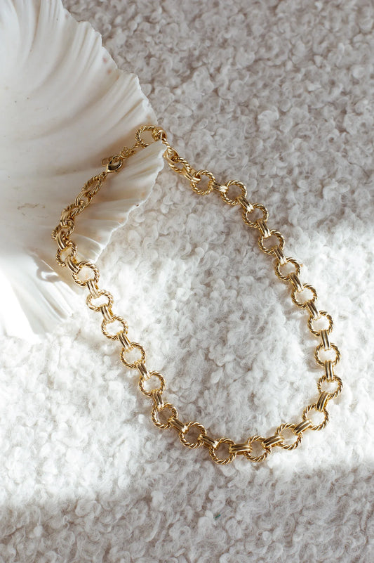 Tova Circle Link Necklace Gold