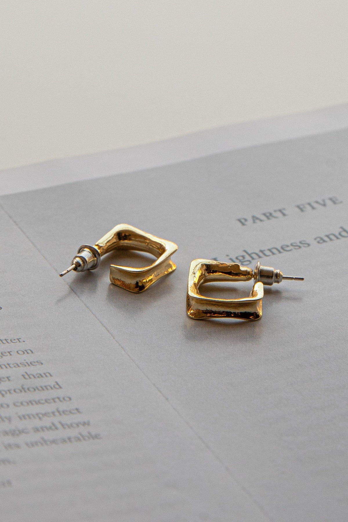 Isis Open Trapeze Hoop Earrings Gold