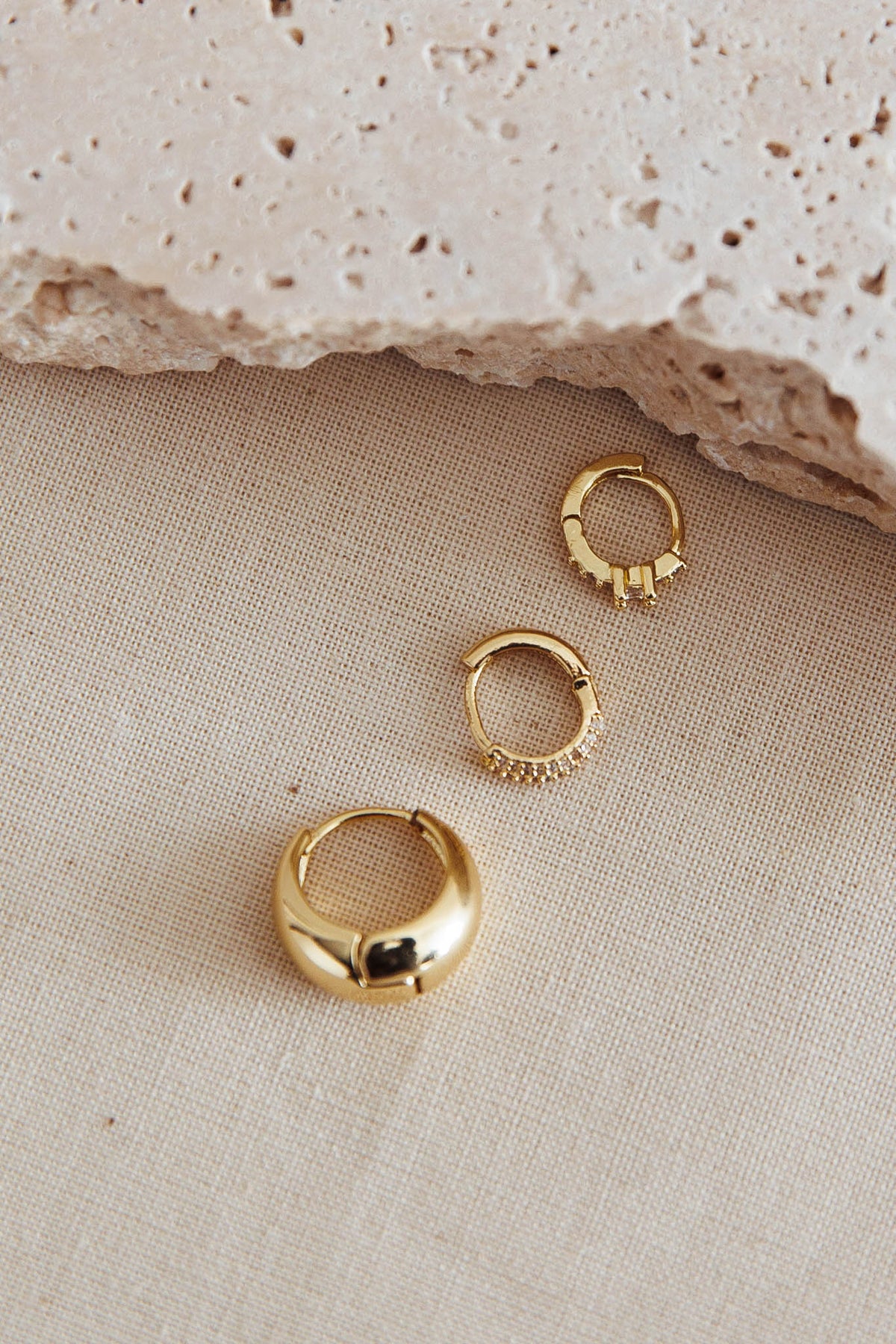 Luminate Crystal Earrings Set Gold