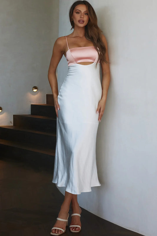 Mariana Cut-Out Bust Midi Dress Blush