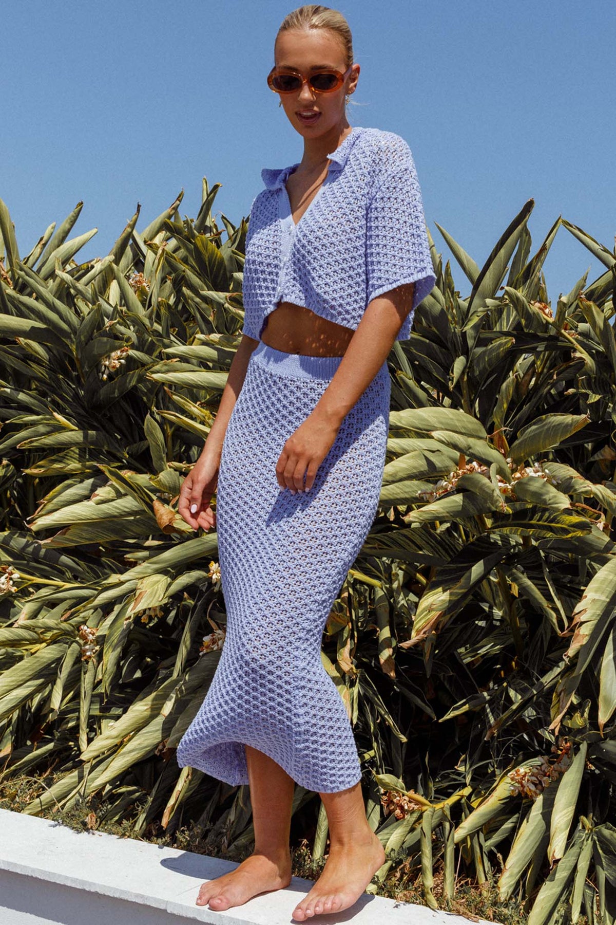 Summer Sunset Crochet Top Lavender