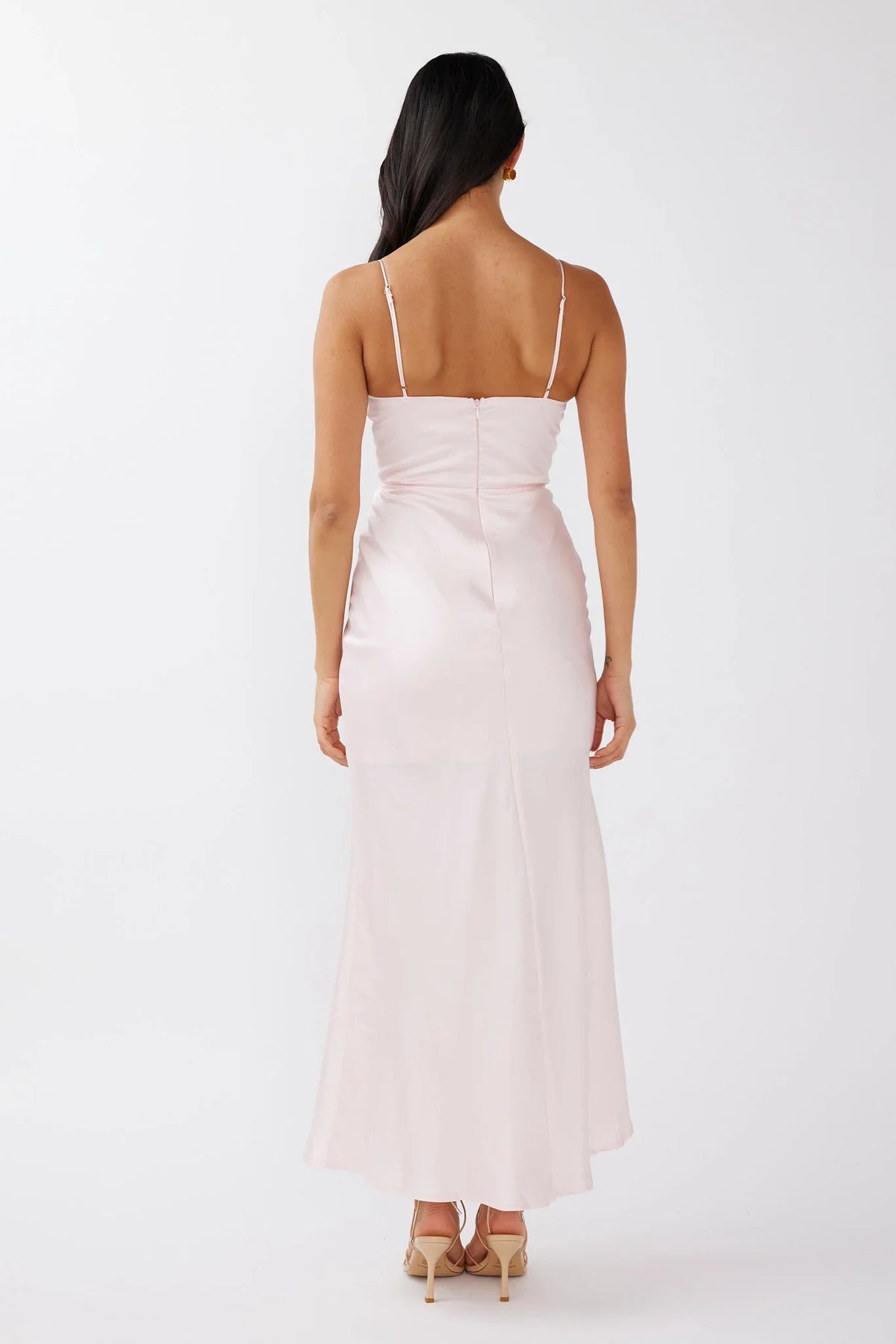 Honeysuckle Floral Neckline Midi Dress Pink