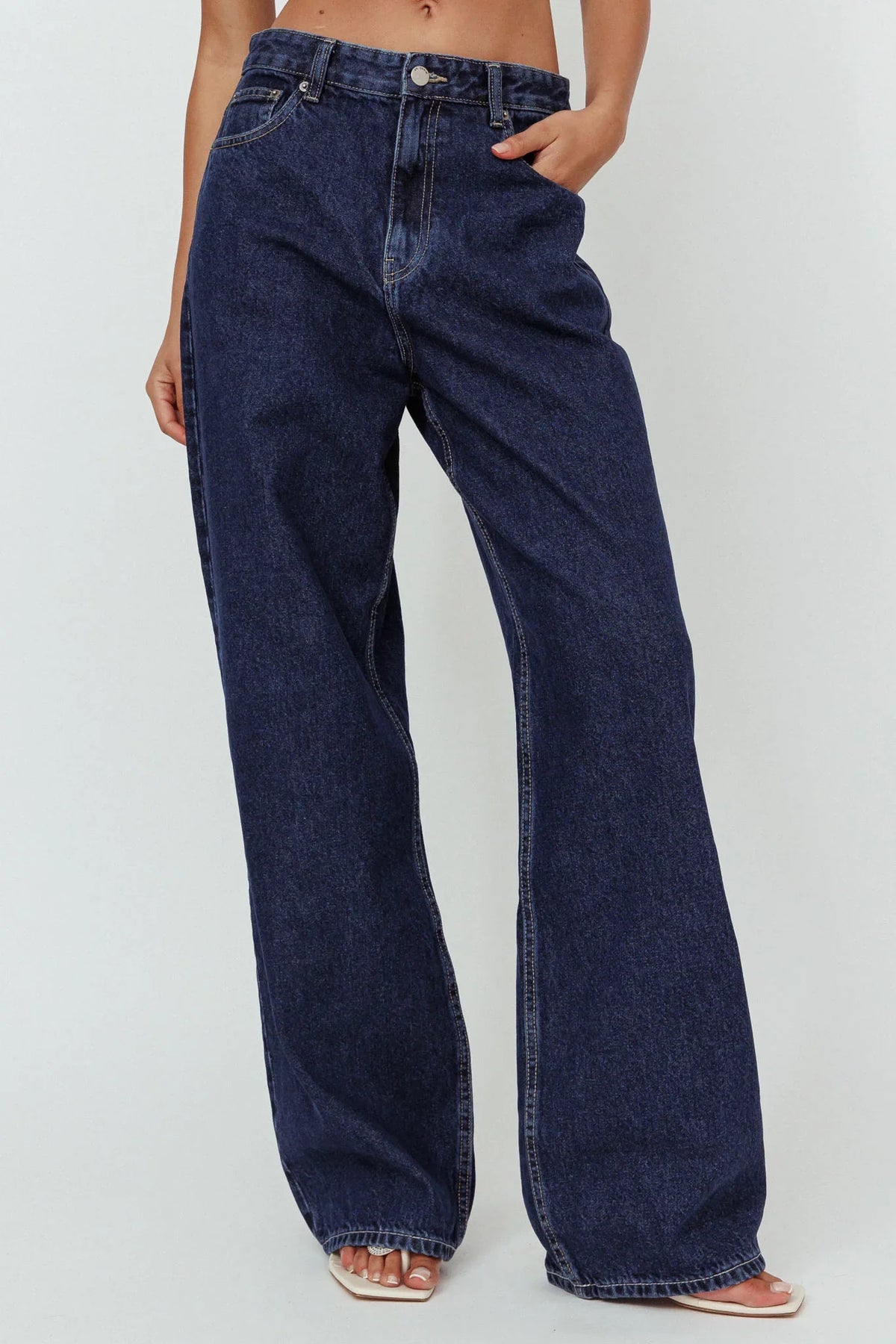 DR DENIM Donna Baggy Jeans Pebble Dark Retro