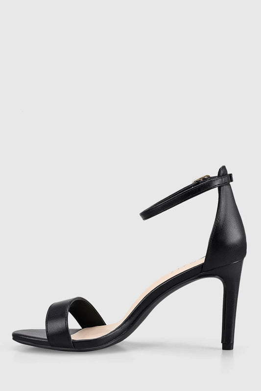 VERALi Mattie Strappy Heels Black Smooth