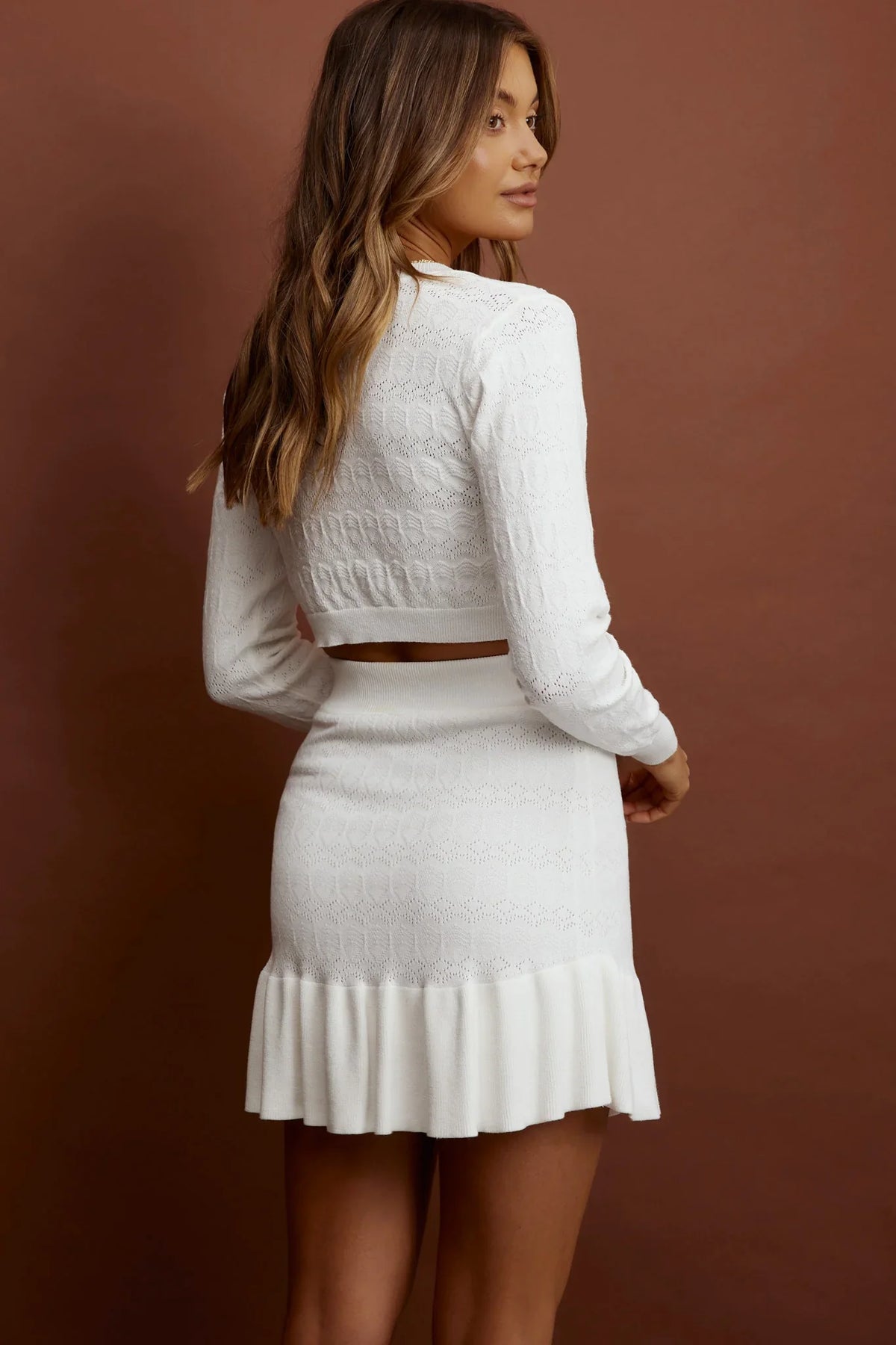 Legacy Knit Mini Skirt White