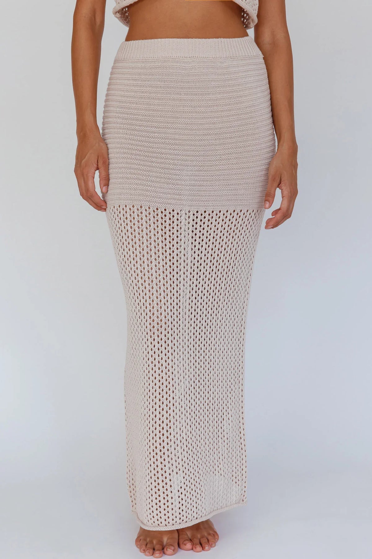 Bayside Crochet Maxi Skirt Oat
