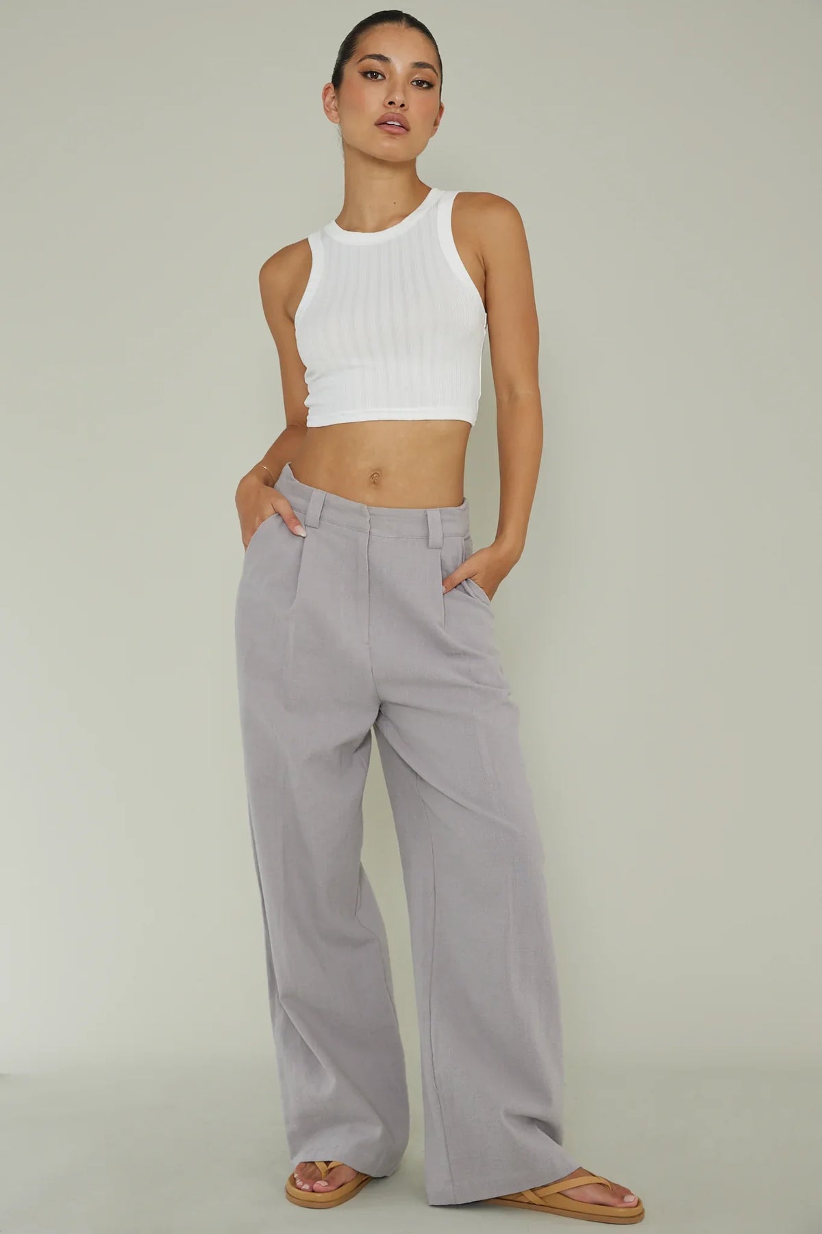 Seeker Ribbed Crop Top White