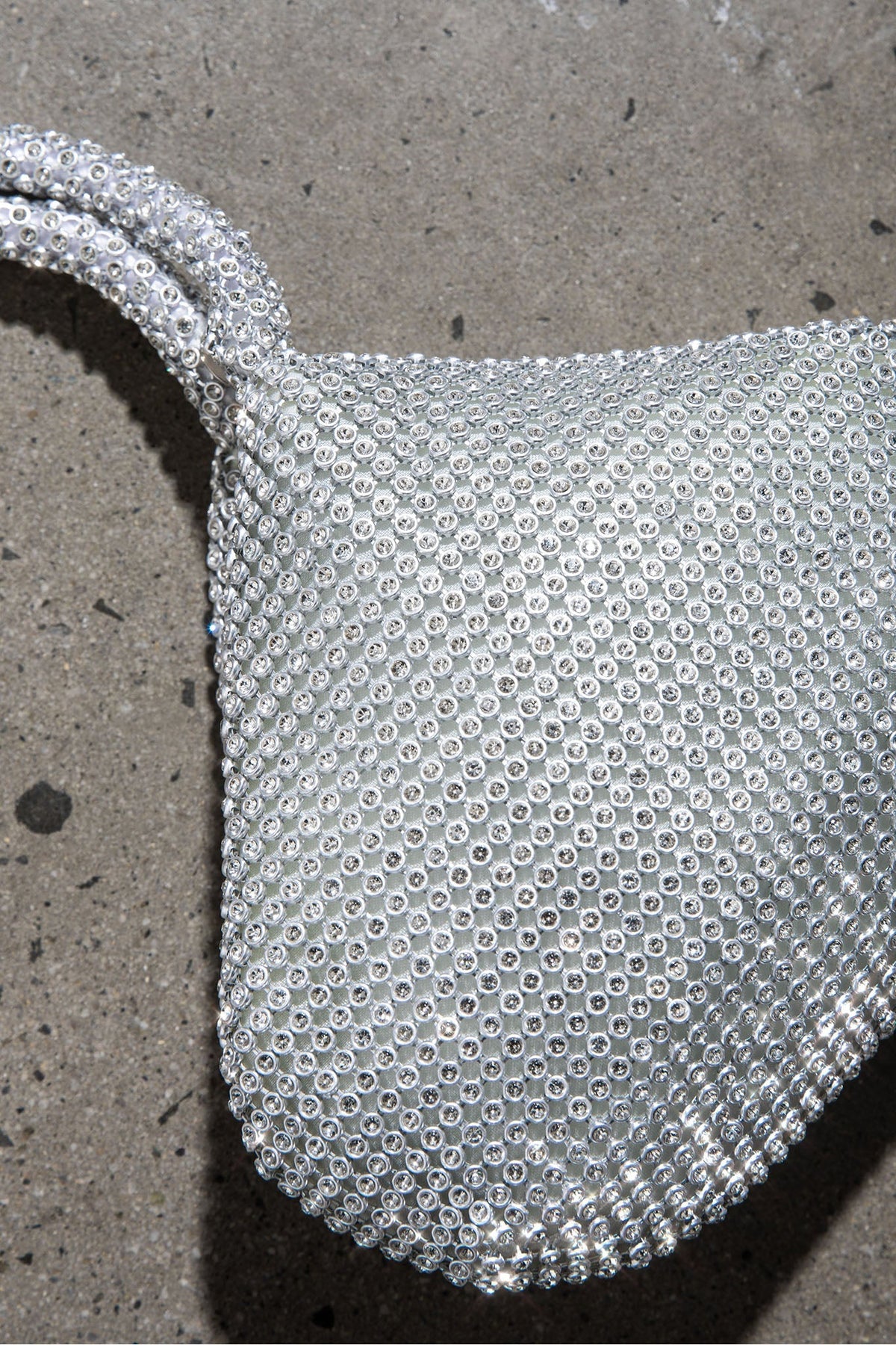 Te Amo Diamante Mesh Mini Bag Silver