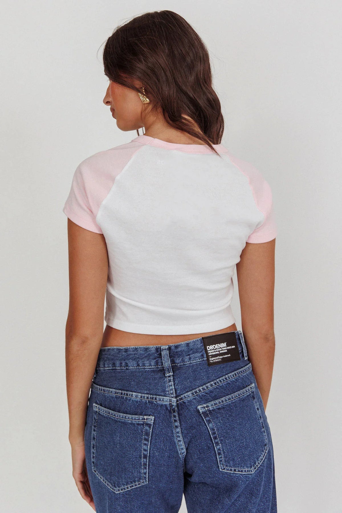 Melting Hearts Bow Raglan Tee White/Pink