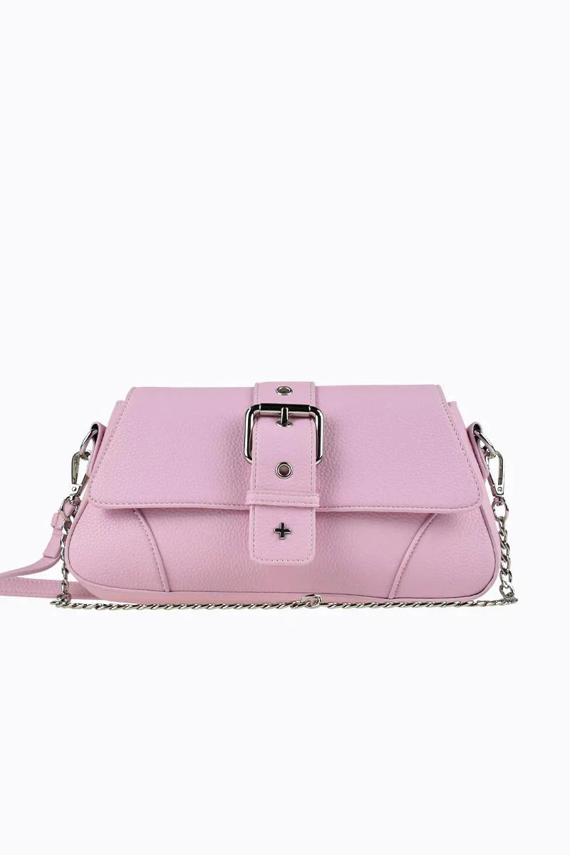 Peta And Jain Maddy Buckle Shoulder Bag Chain Pink
