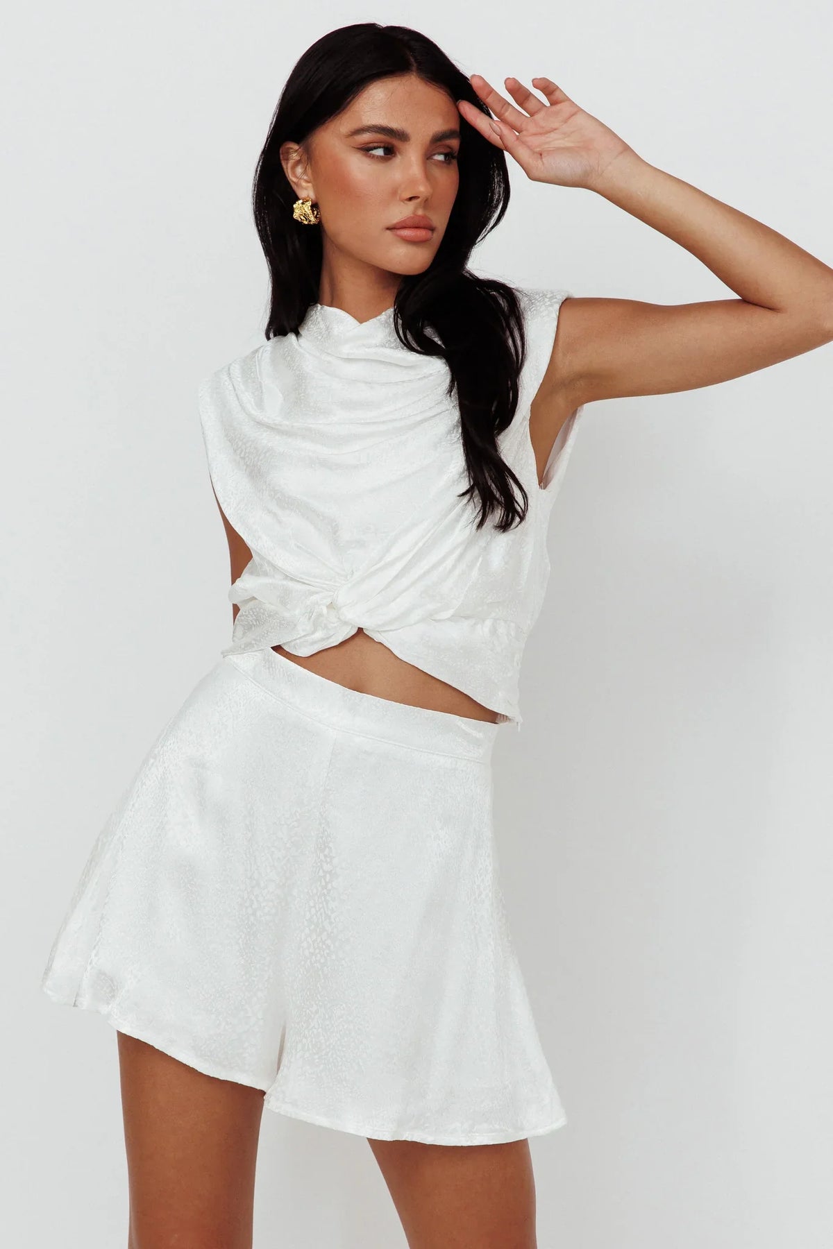 Cruising Twist Waist Top White