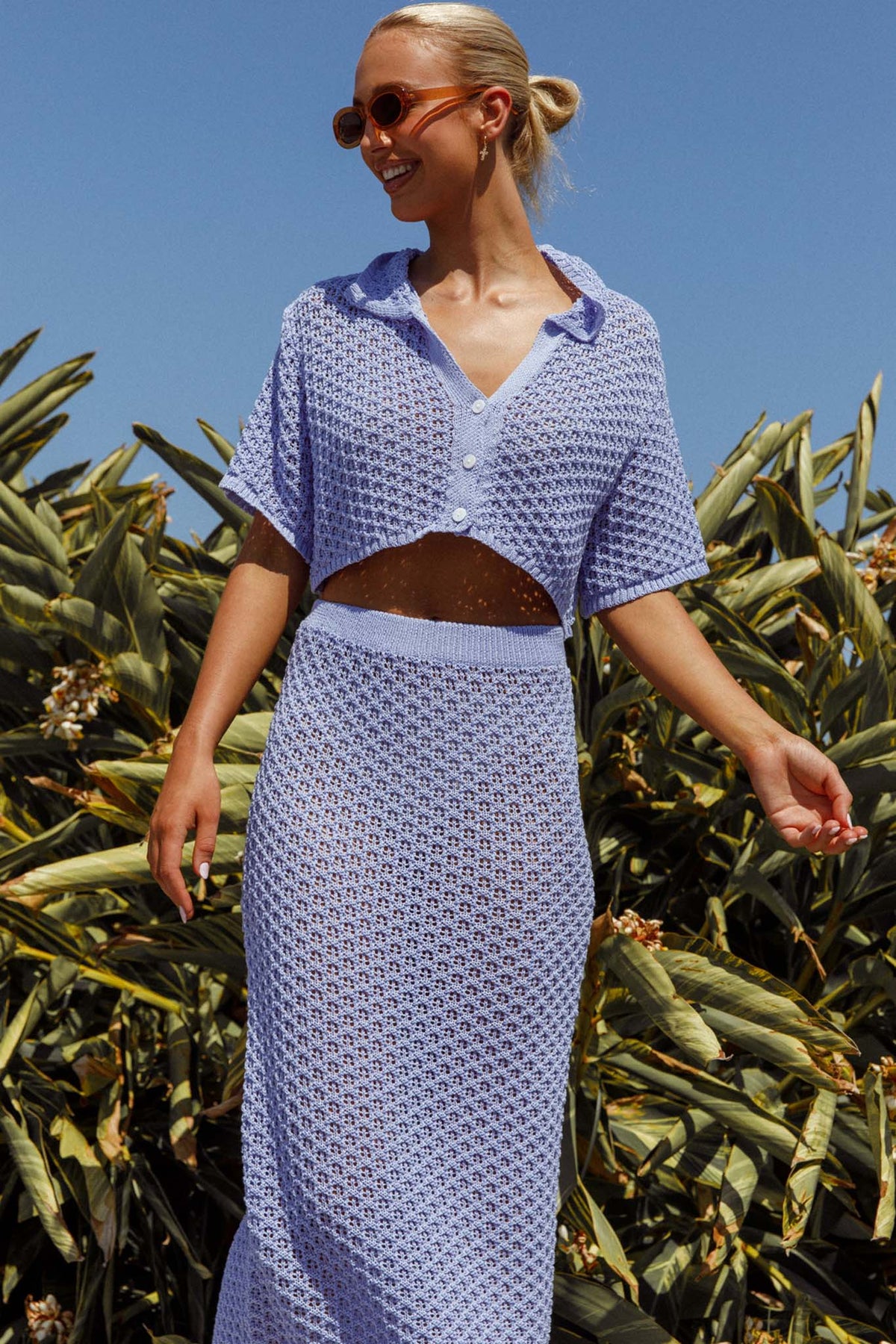 Summer Sunset Crochet Top Lavender