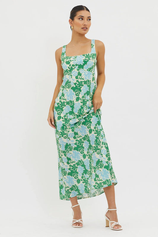 Living Hope Tied Back Maxi Dress Green