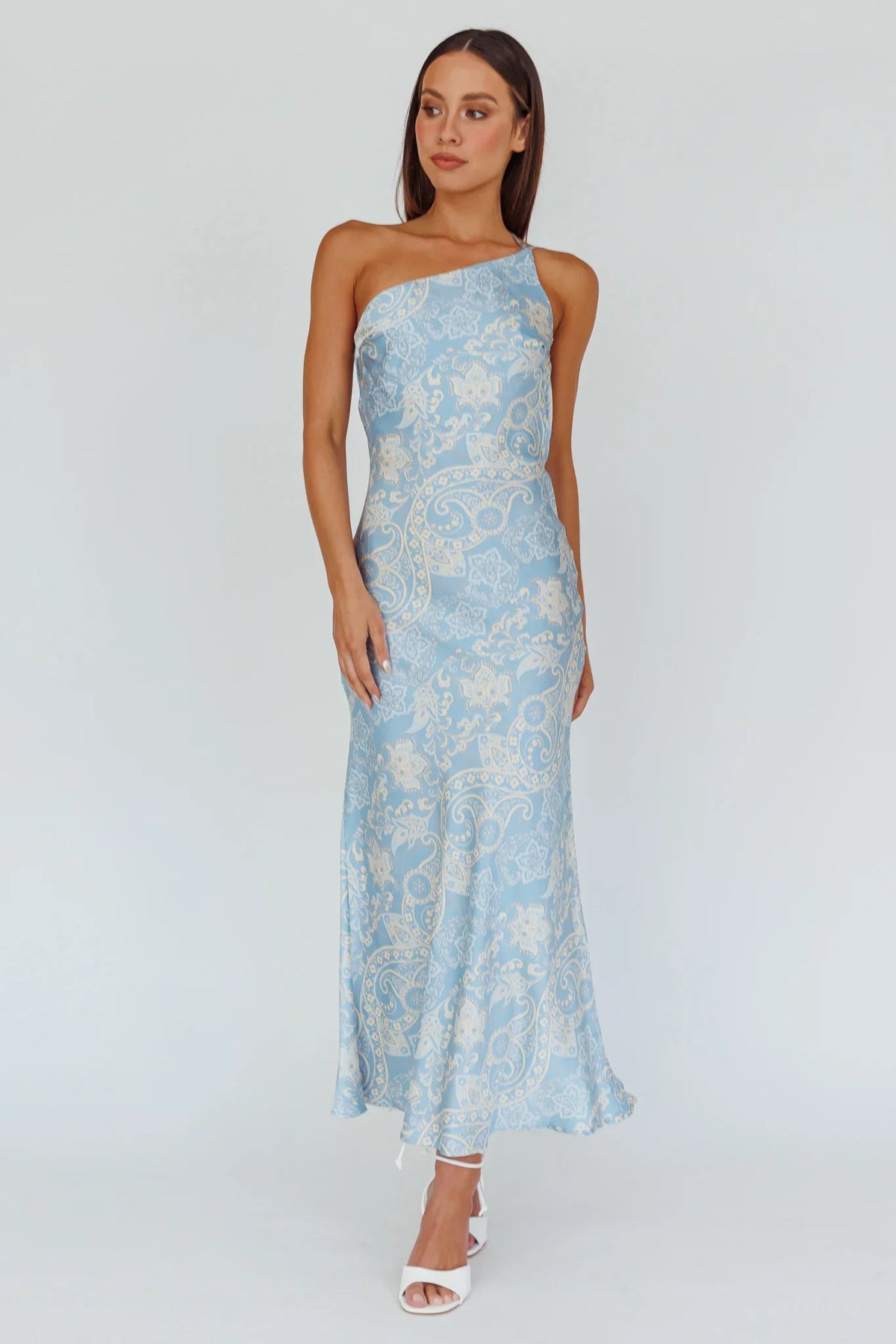 Eloah One-Shoulder Maxi Dress Blue Multi
