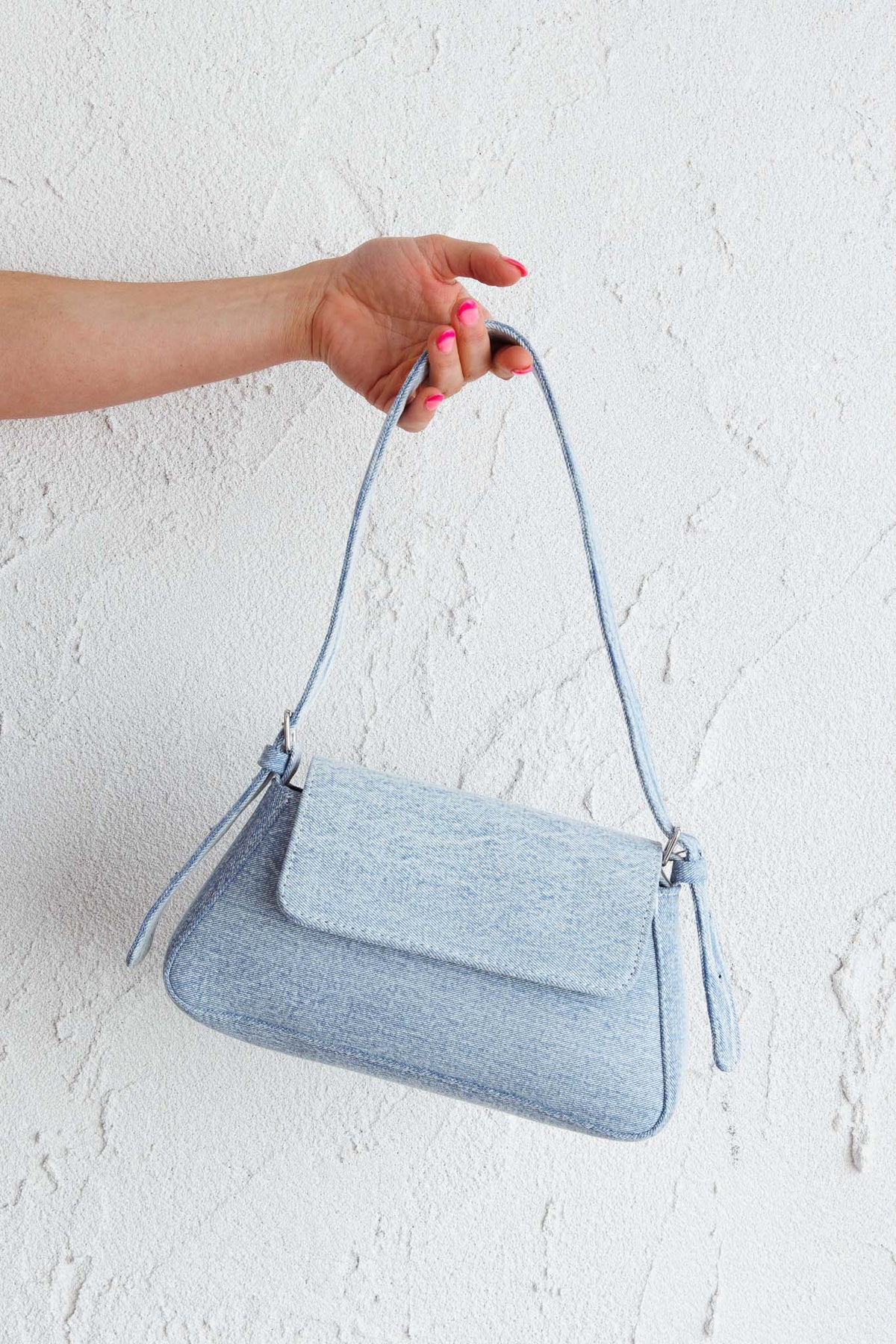 Claire Shoulder Bag With Flap Denim