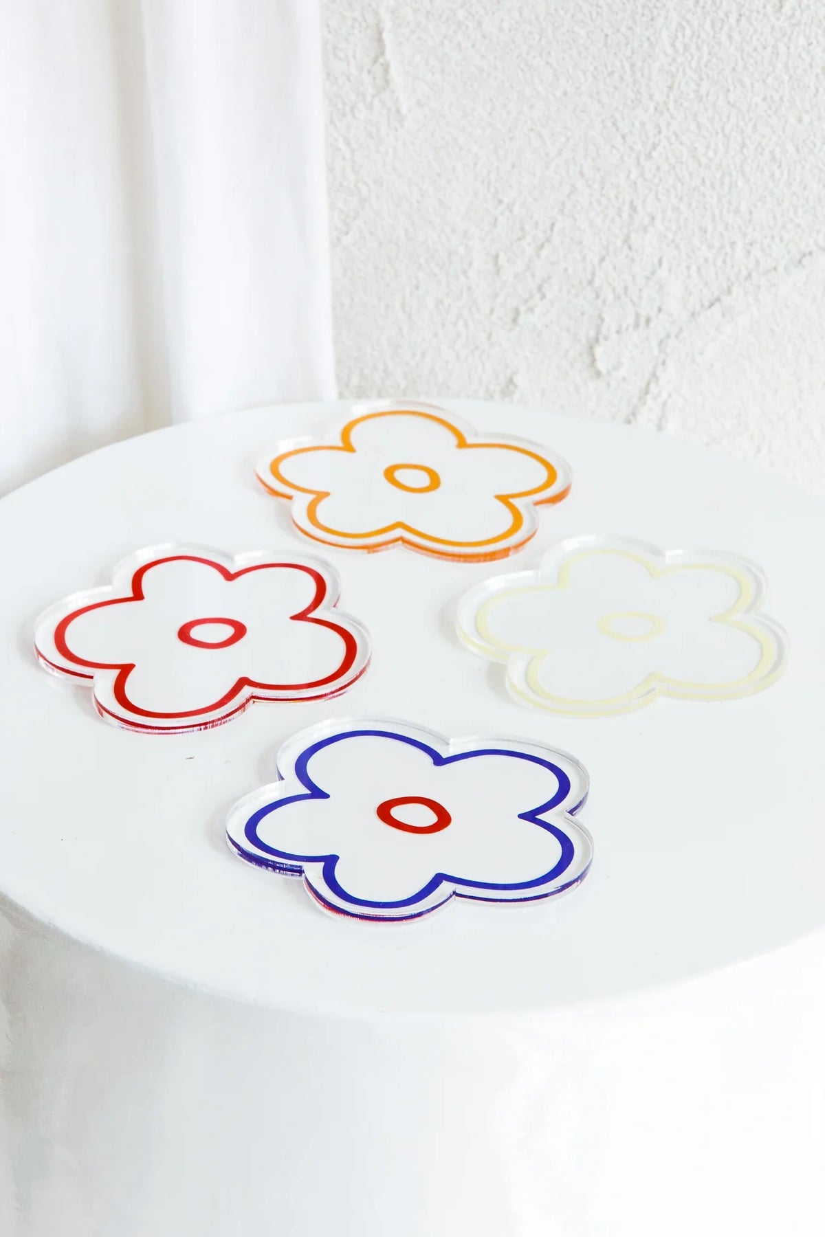 Flower Feeling 4pc Acrylic Coaster Set