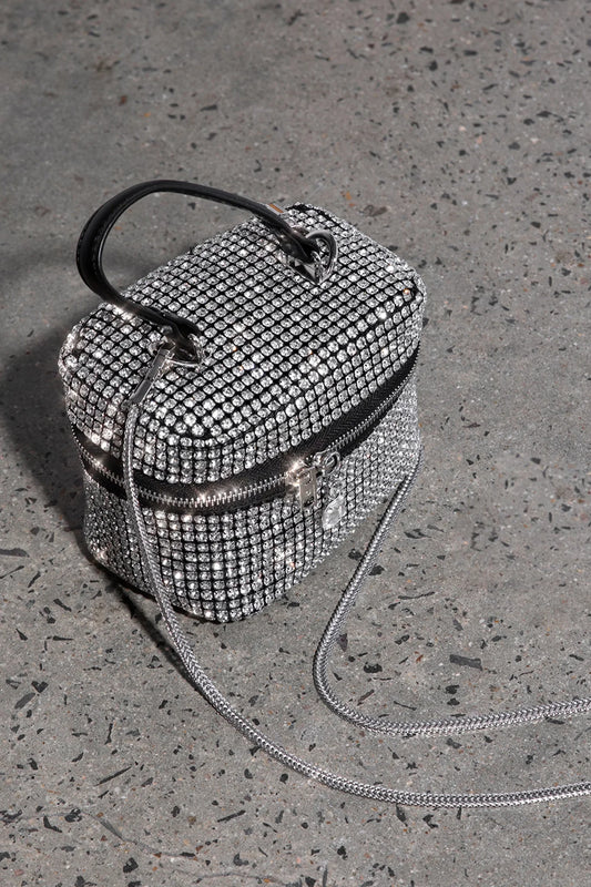 Brooklyn Crystal Mini Case Bag Silver