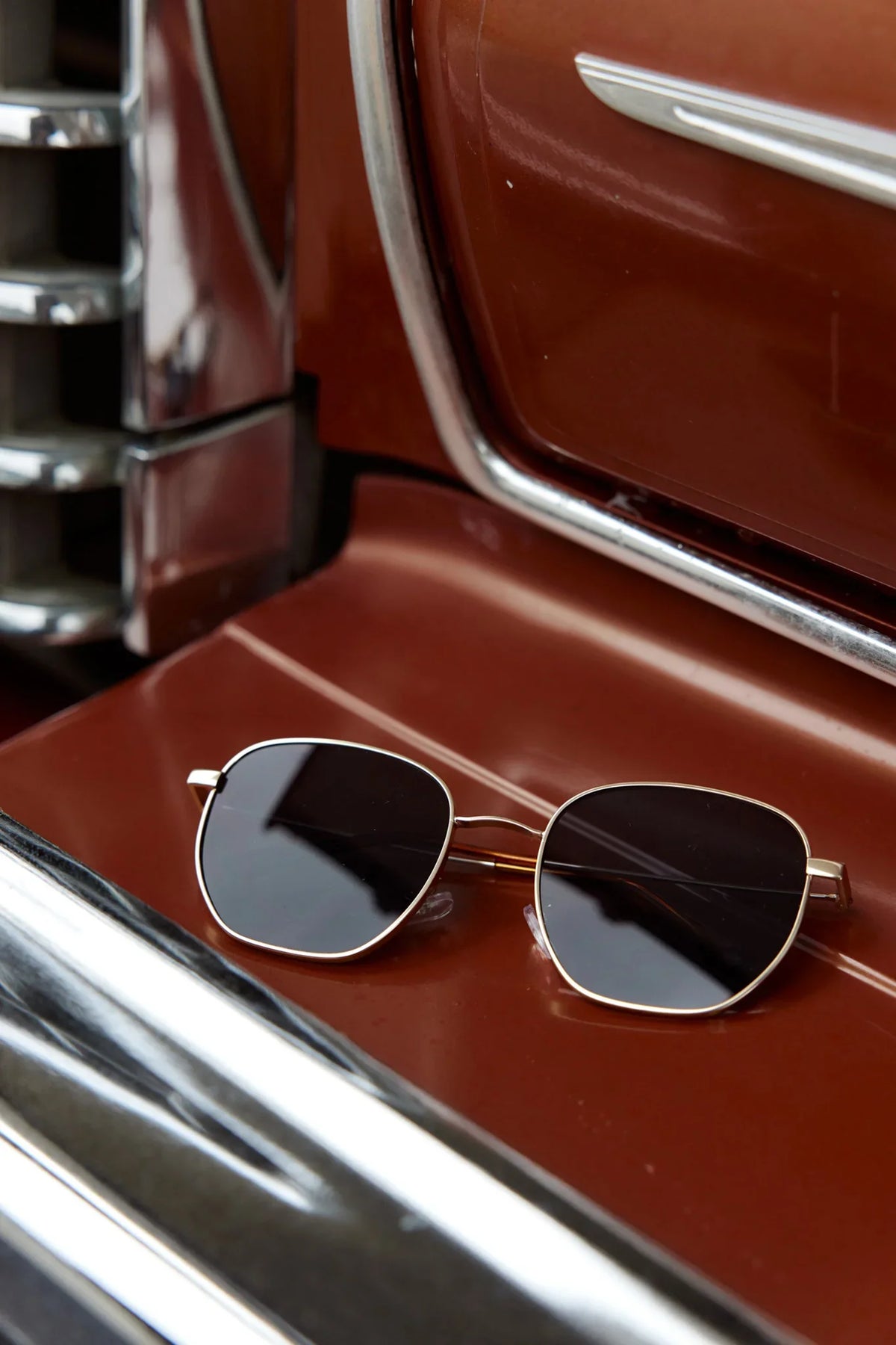 Peta And Jain Farrah Gold Aviator Sunglasses Black