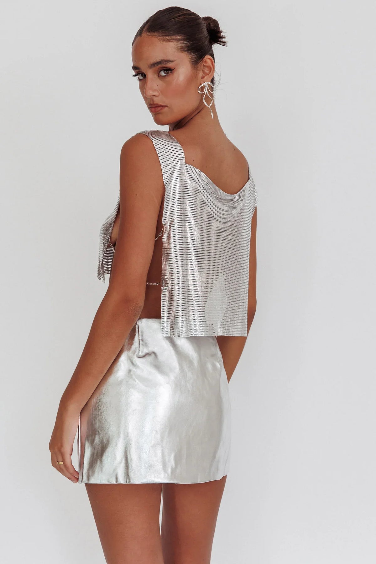 Breakdance Metal Mesh Top Silver