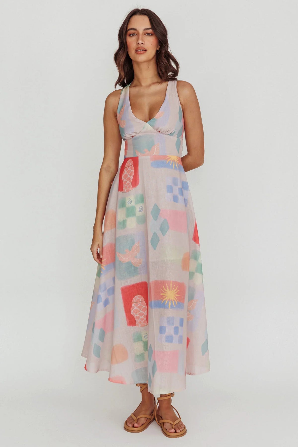 Sweethearts A-Line Print Maxi Dress Multi