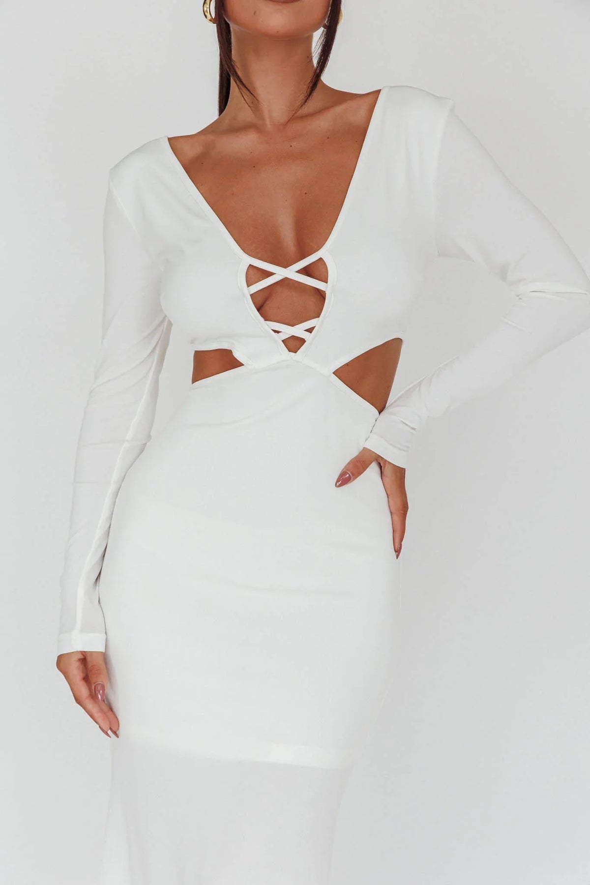 Dress Codes Cut-Out Maxi Dress White
