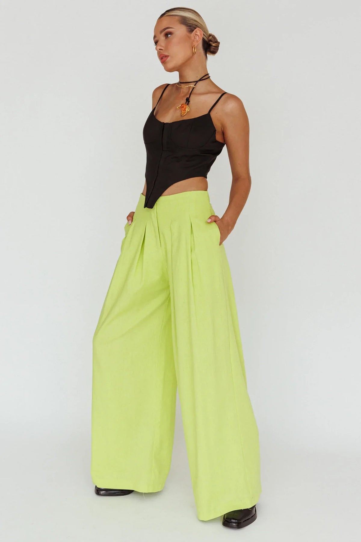 Sloan Side Pocket Trouser Pants Lime