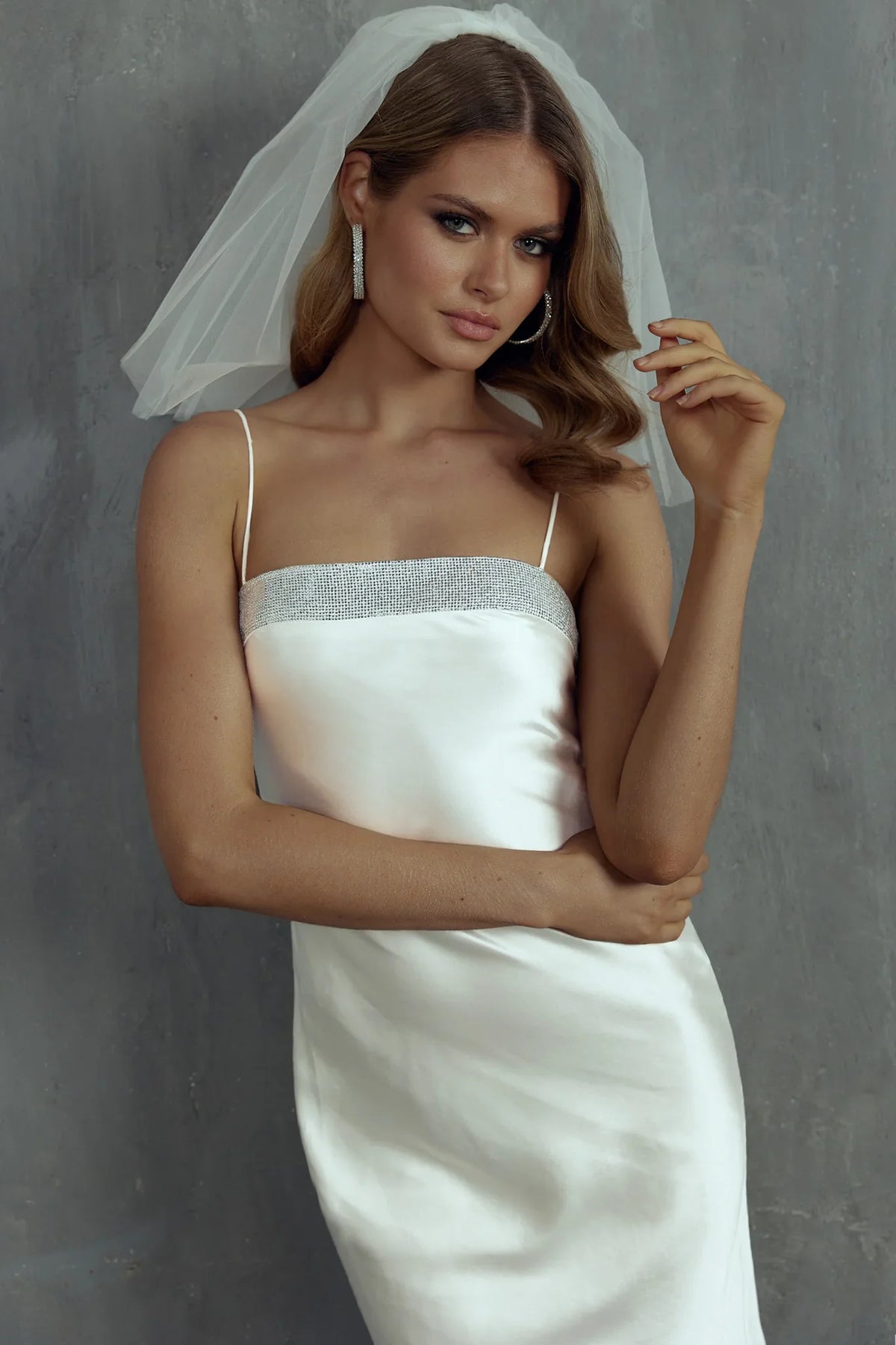 Making Headlines Diamante Neckline Maxi Dress White