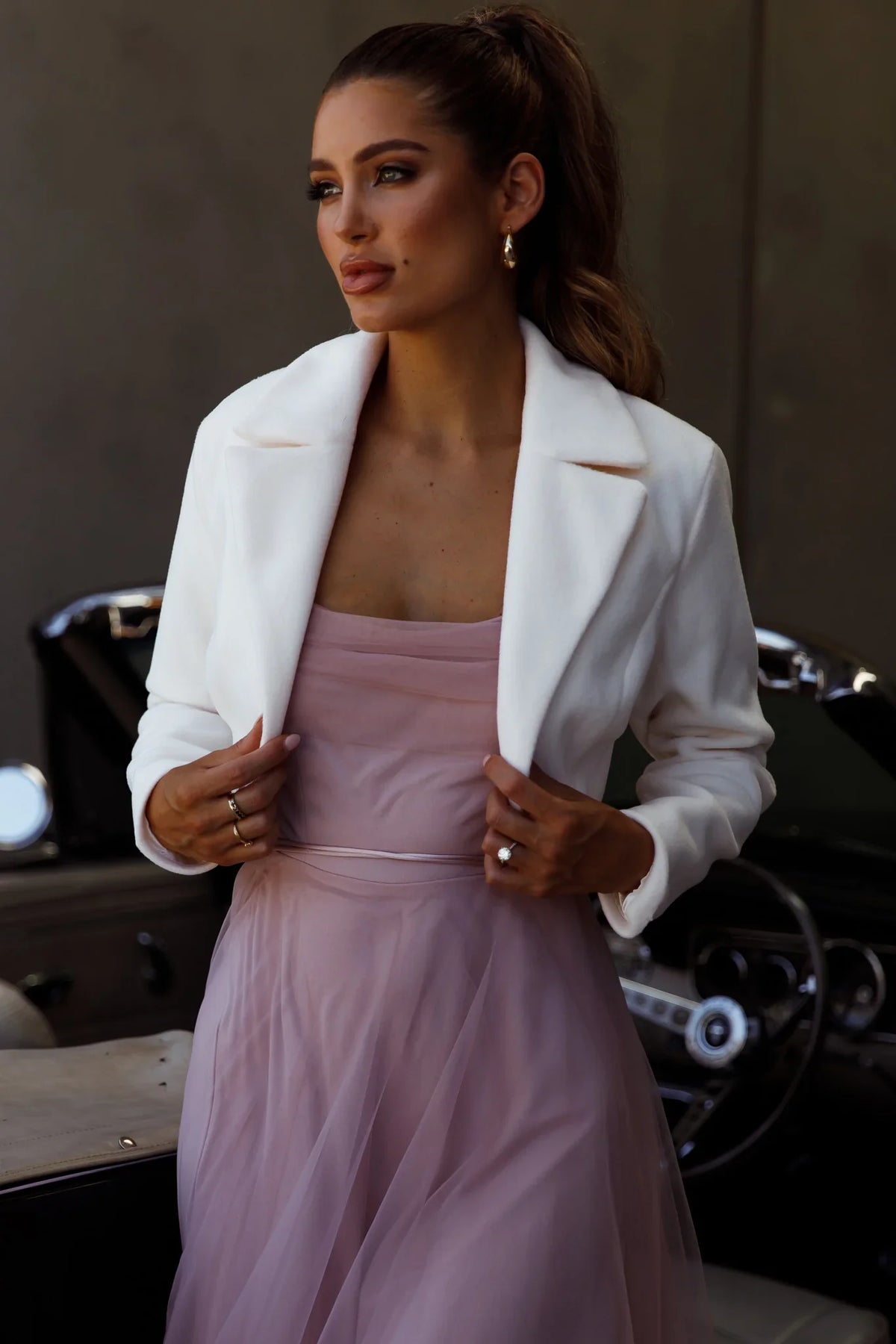 Tres Jolie Crop Jacket White
