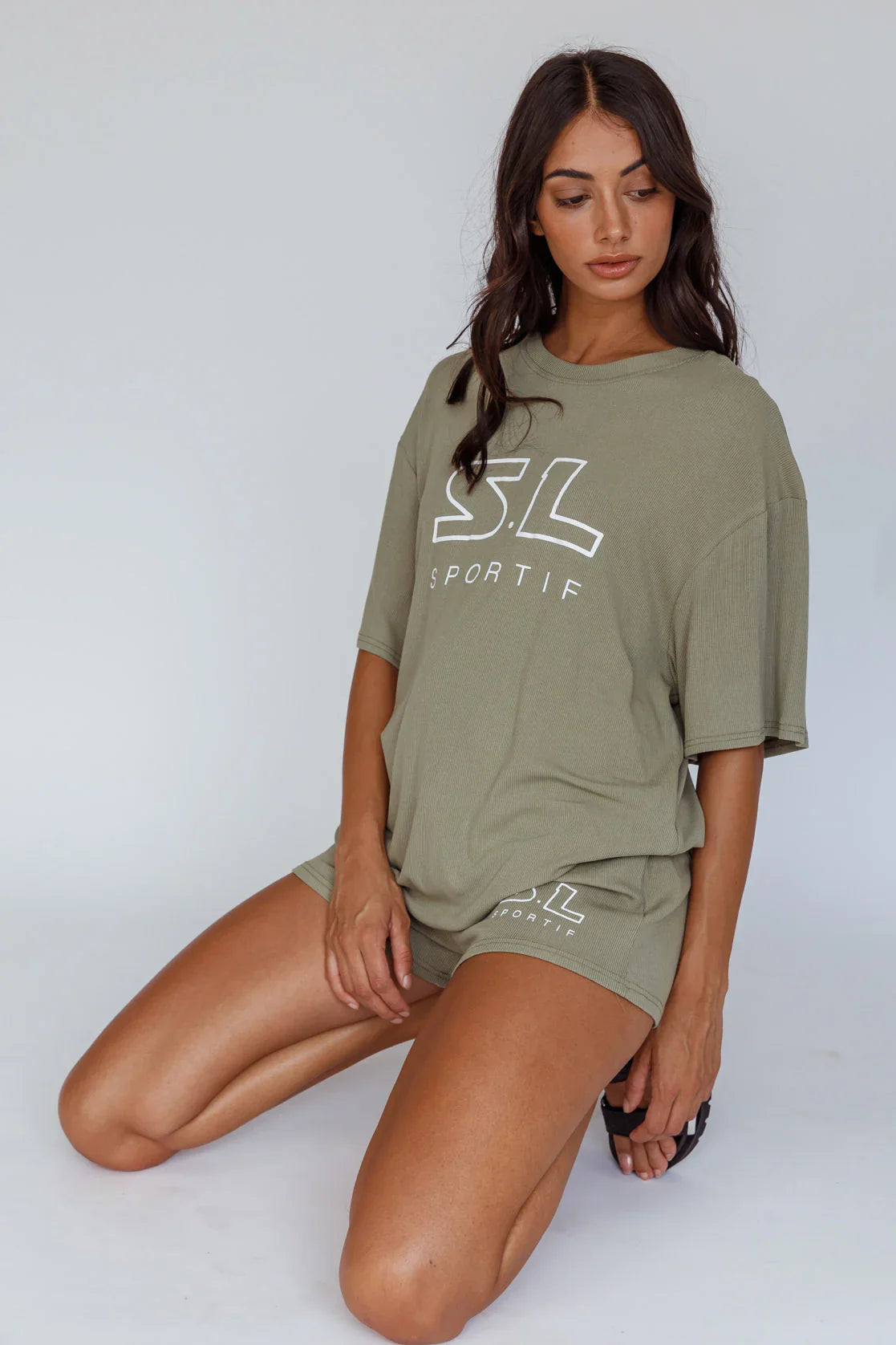 On Track SL Logo T-Shirt Khaki