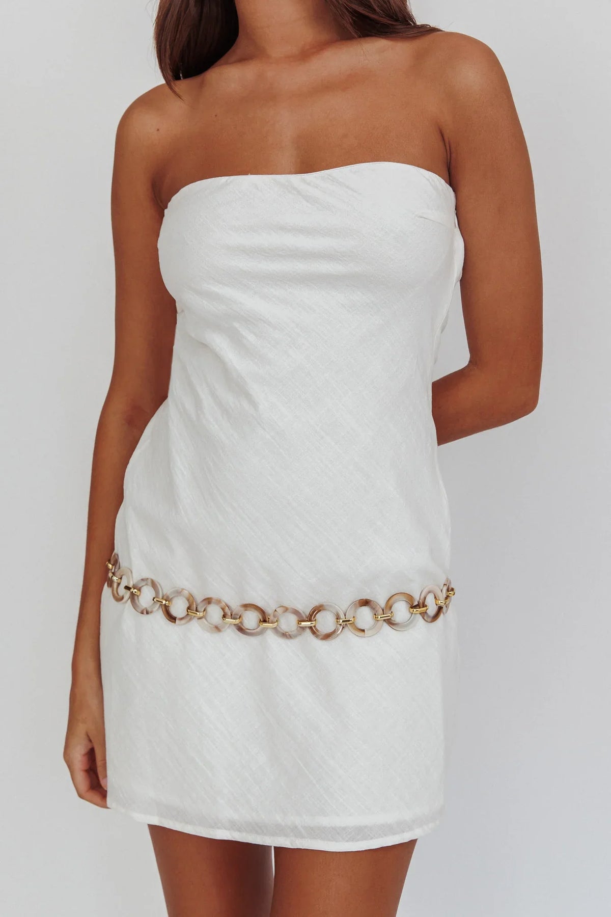 Sorbet Strapless Mini Dress White